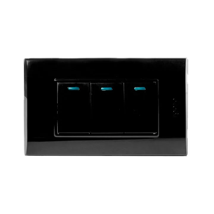 INTERRUPTOR TRIPLE 125/250V 10A NEGRO