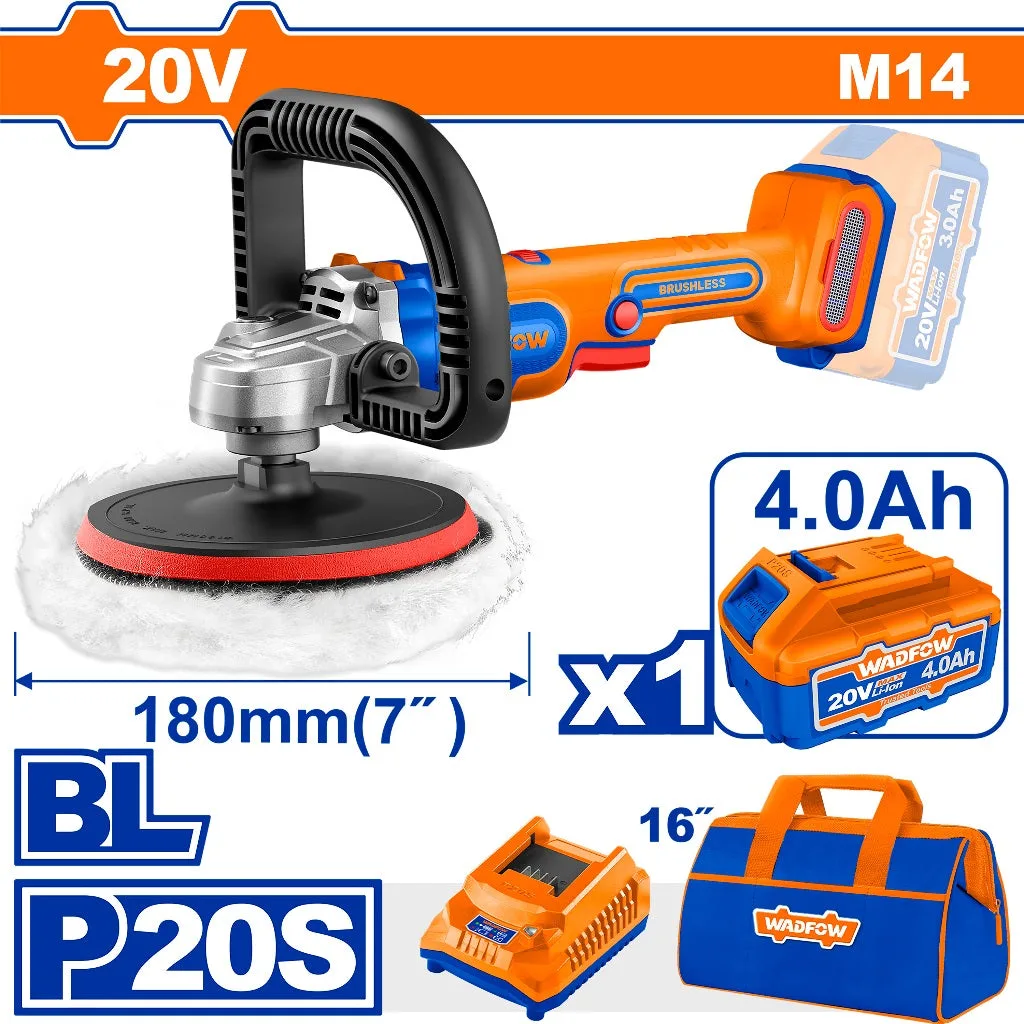 PULIDORA AUTOM INALAMB 7"20V S/BAT WADFO