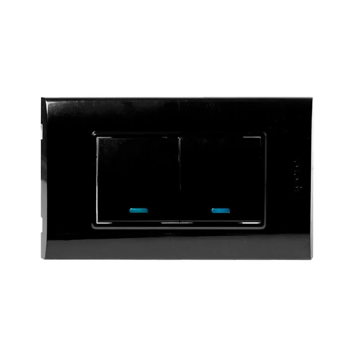 INTERRUPTOR DOBLE P/E 125/250V 10A NEGRO