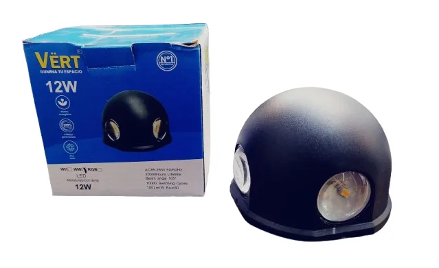 LAMPARA P/PARED REDONDA LED 12W EN PLAST