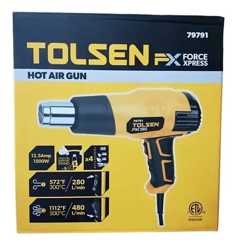 PISTOLA D/CALOR 1500W 500*C 13A TOLSEN